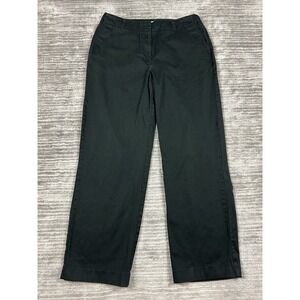 St Johns Bay Pants Womens 12‎ Black Cotton Blend Straight Chino Casual